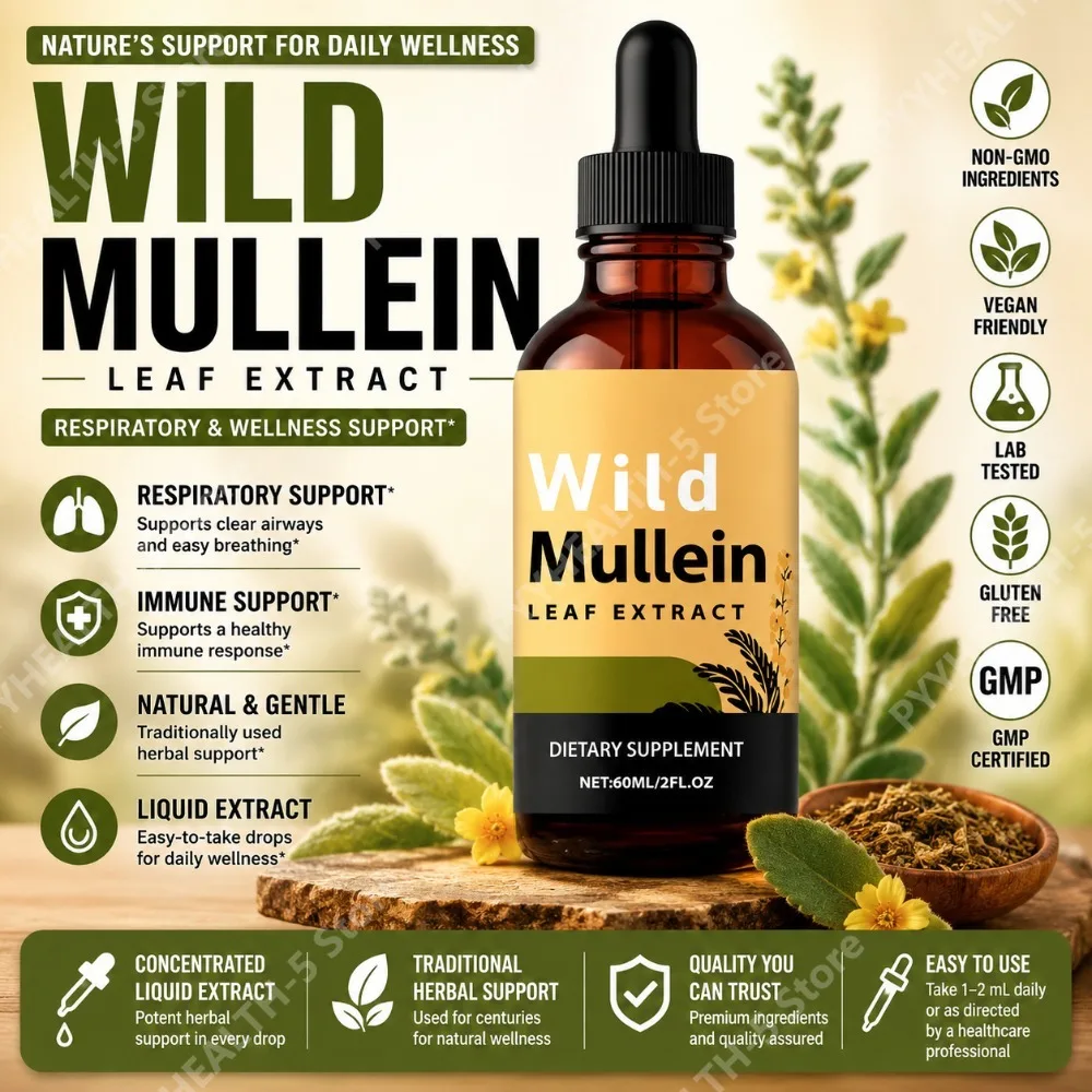Herbal Wellness In - قطرات أوراق المولين البري مع الزنجبيل